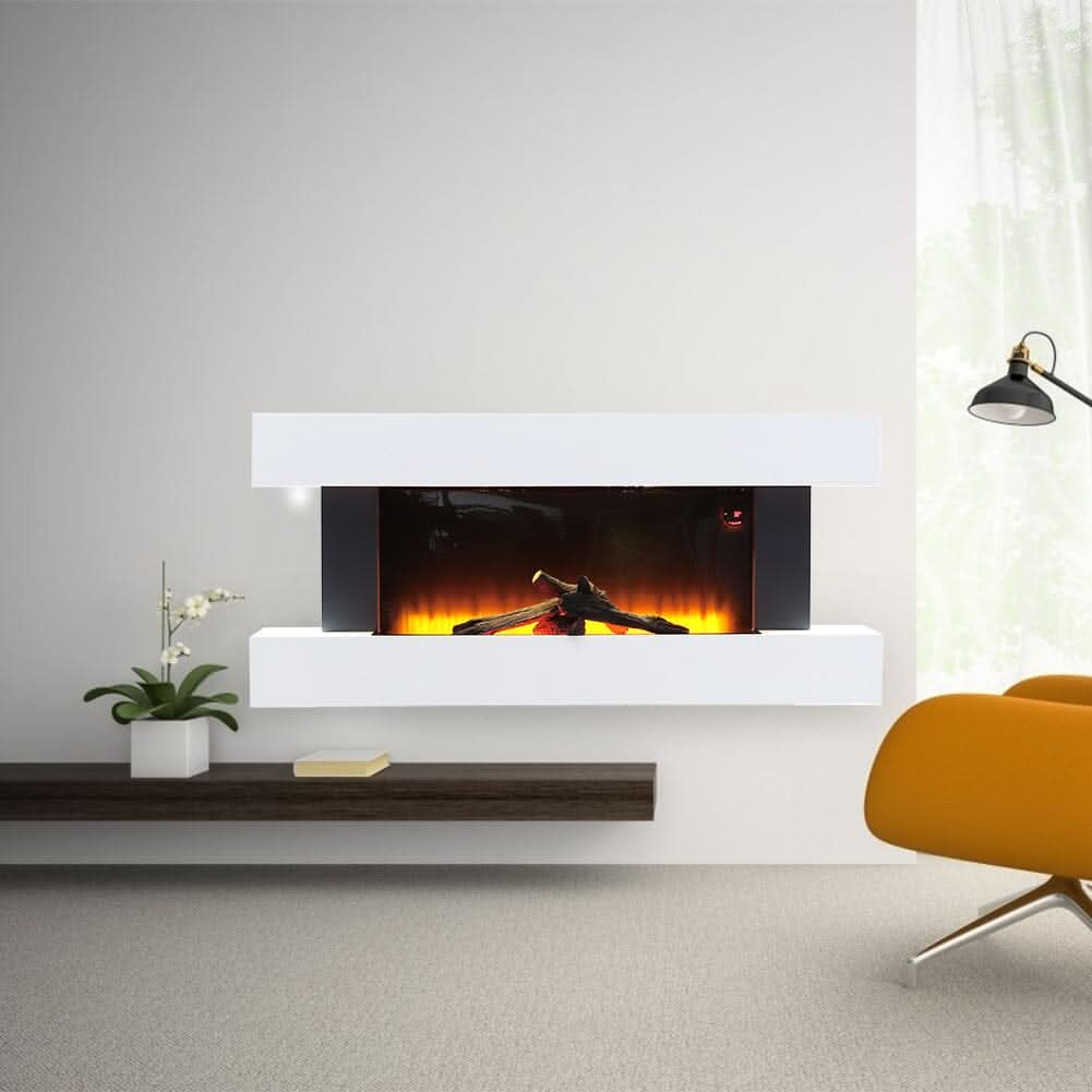 52 Inch Electric Fireplace Set 2000W Wall Mounted Heater Remote Control Fireplaces