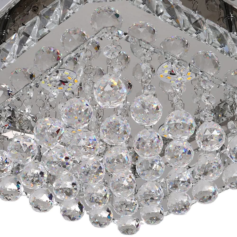 40cm W Chrome Finished Square LED Ceiling Light