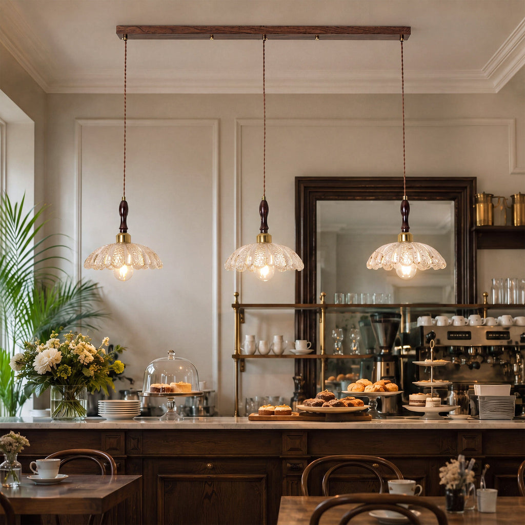 3-Light Walnut Resin Mini Pendant Light | Adjustable Bar Ceiling Lamp
