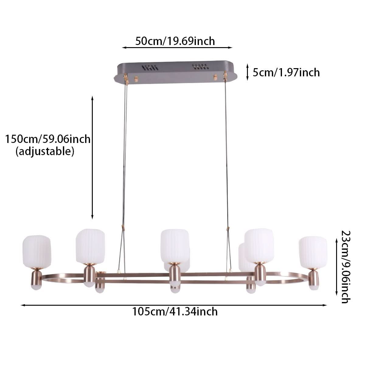 Lightsin Modern Minimalist Luxury Bronze Chandelier with Acrylic Shades
