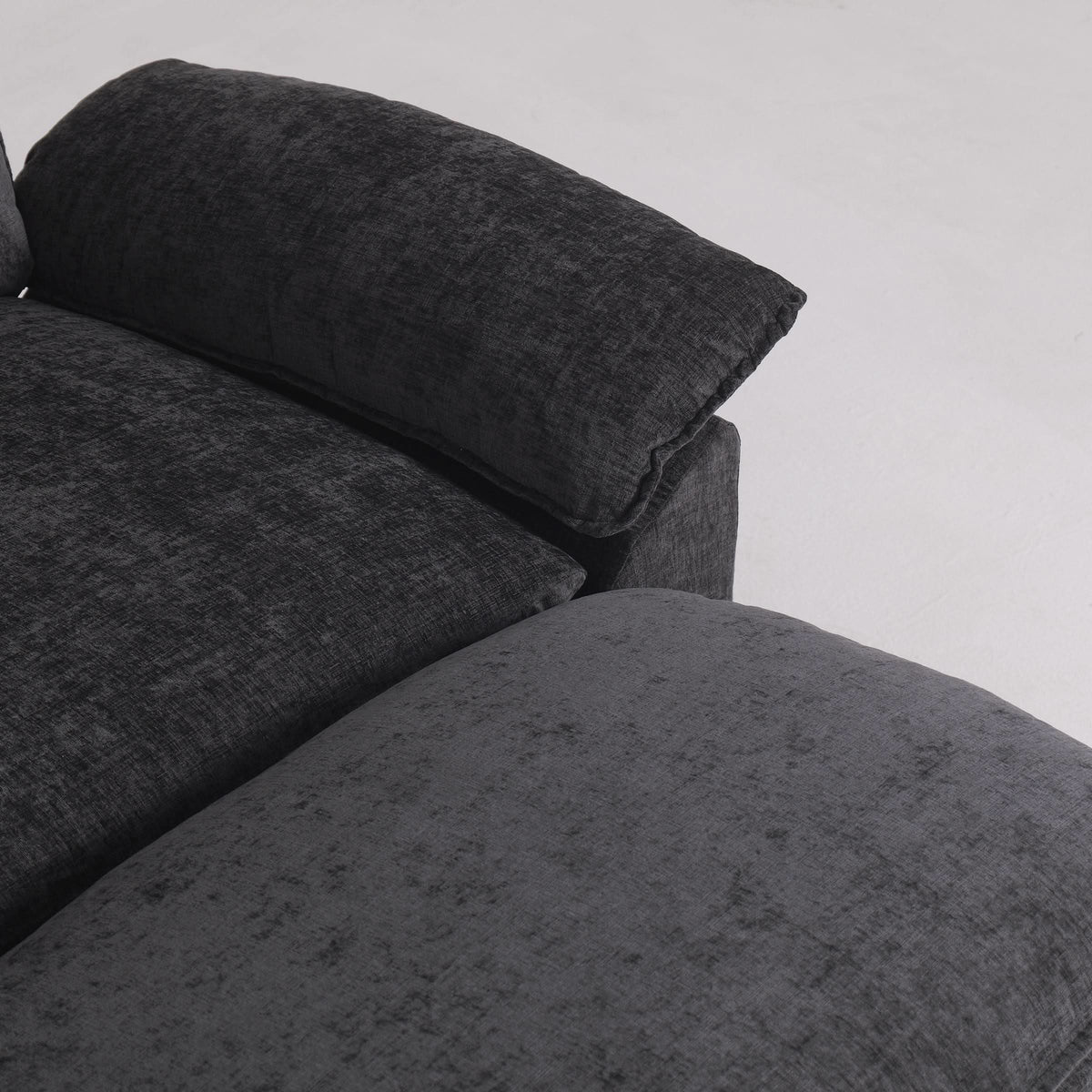 Modular Sofa Set with Chenille Upholstery and Wooden Frame