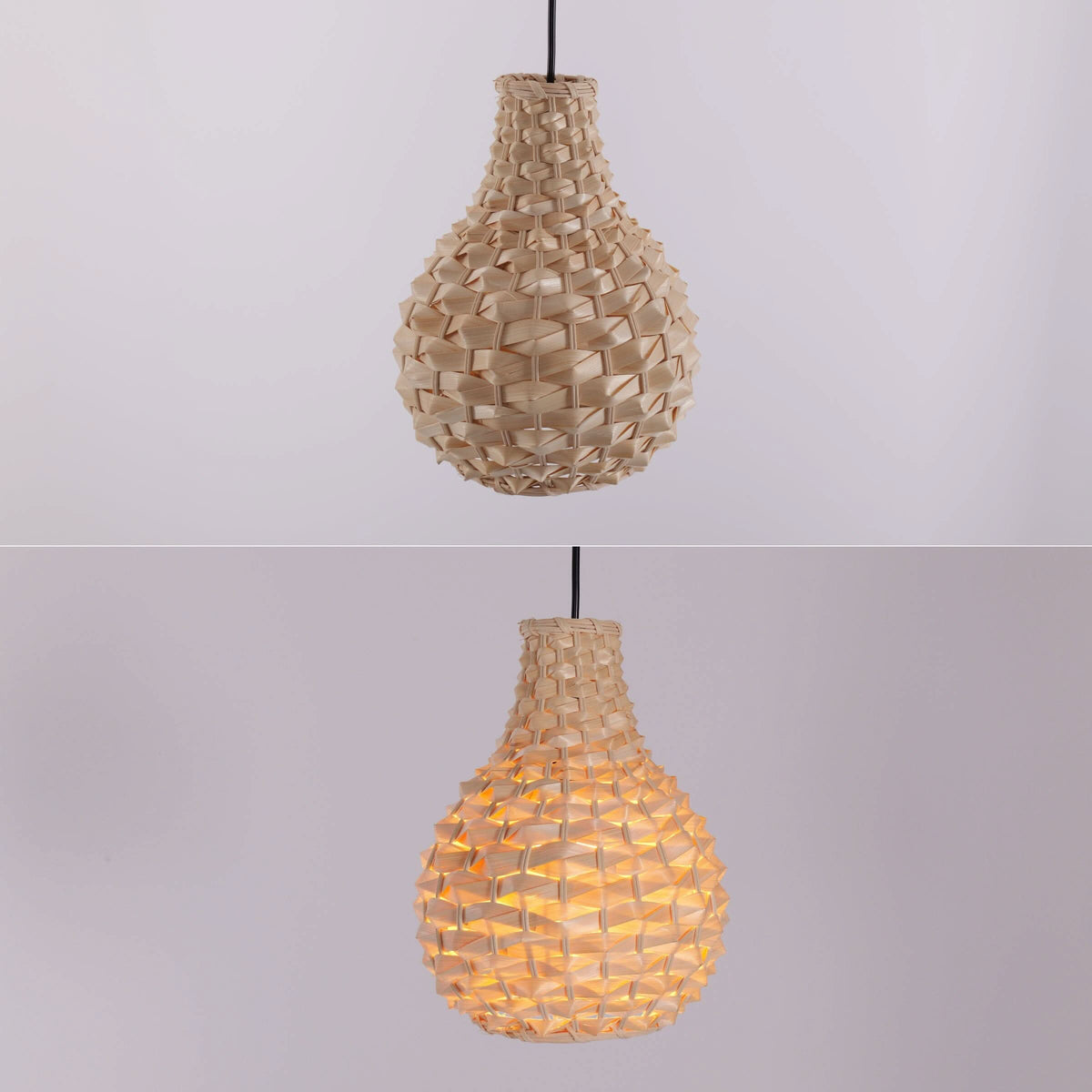 Lightsin Bamboo Hand-Weaving Pendant Light Natural Art Lighting Fixture