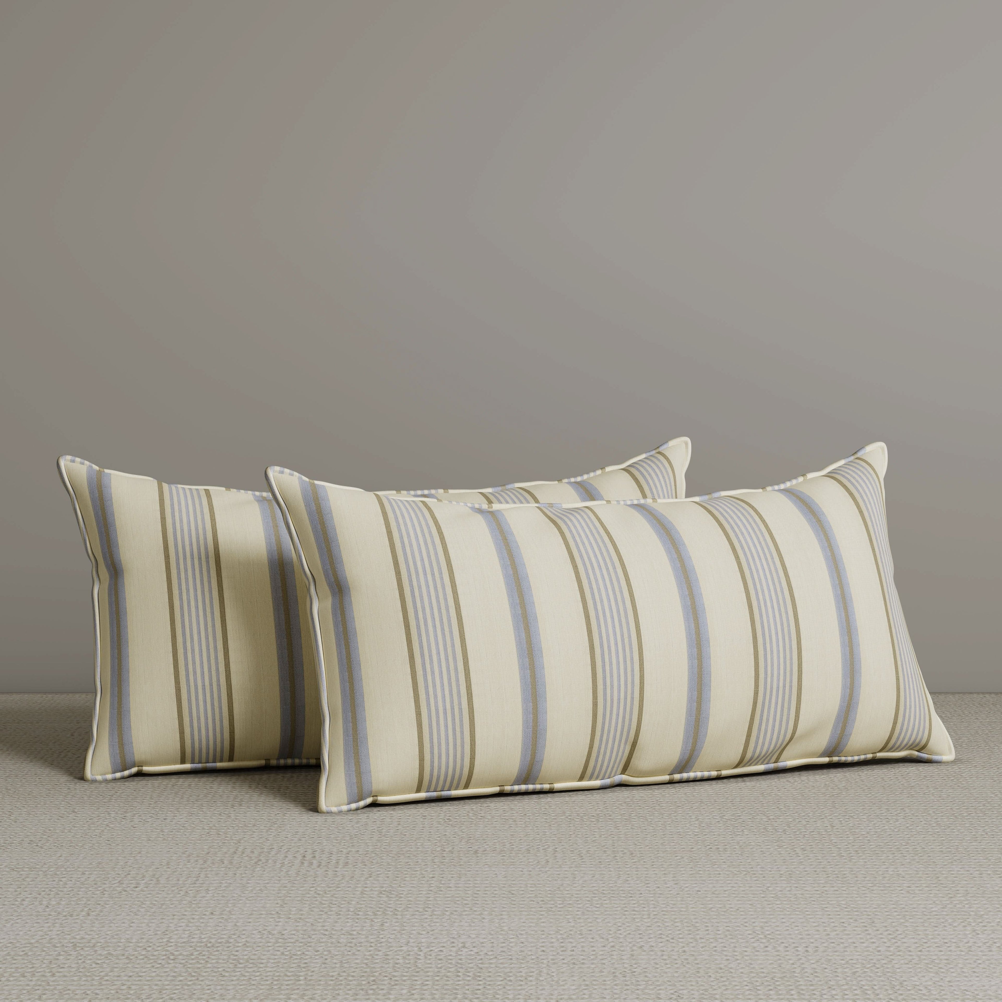 ‍Exclusive Waist Cushion in Sky Blue Striped Cotton Linen, 56*27*12 CM (100% off)