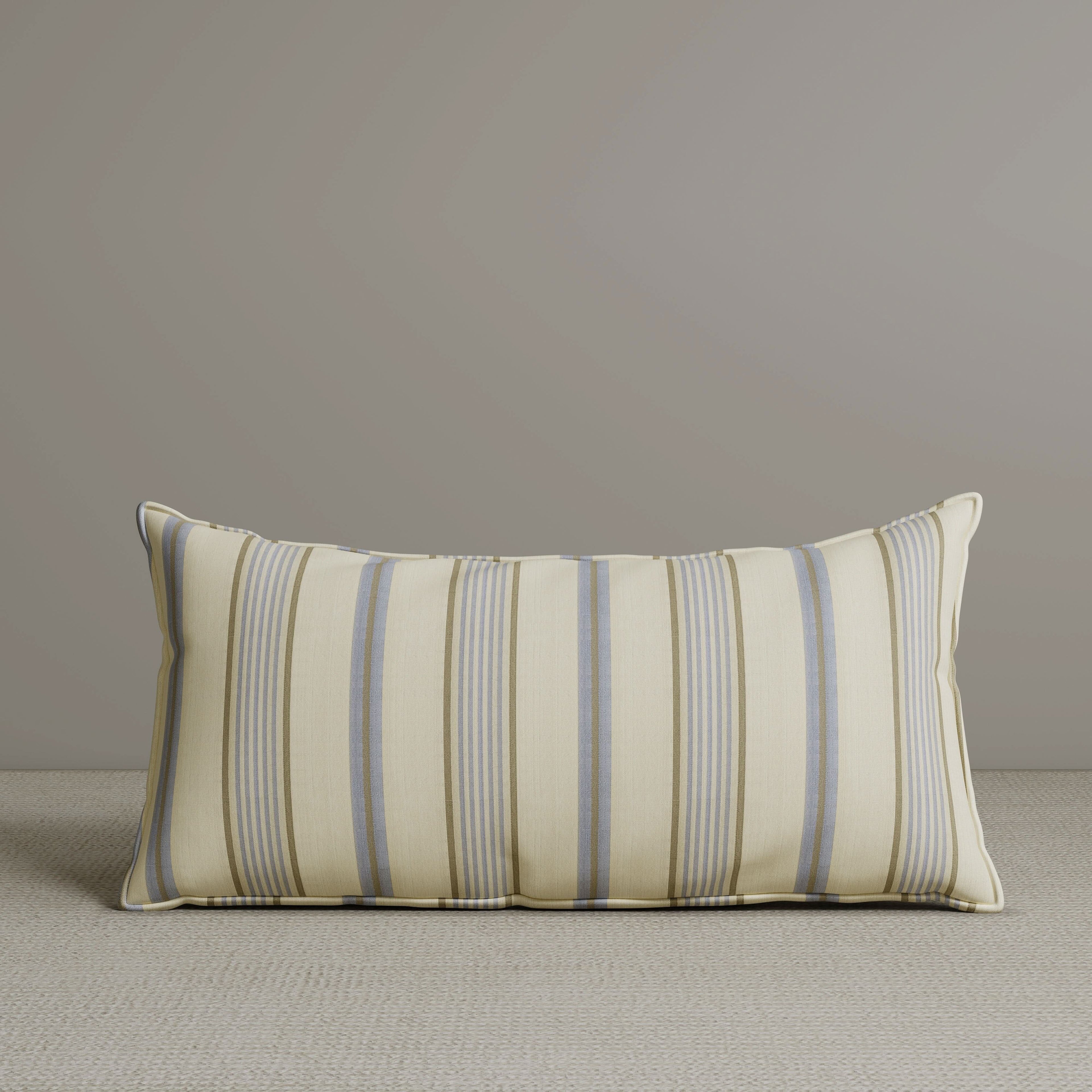 Exclusive Waist Cushion in Sky Blue Striped Cotton Linen, 56*27*12 CM