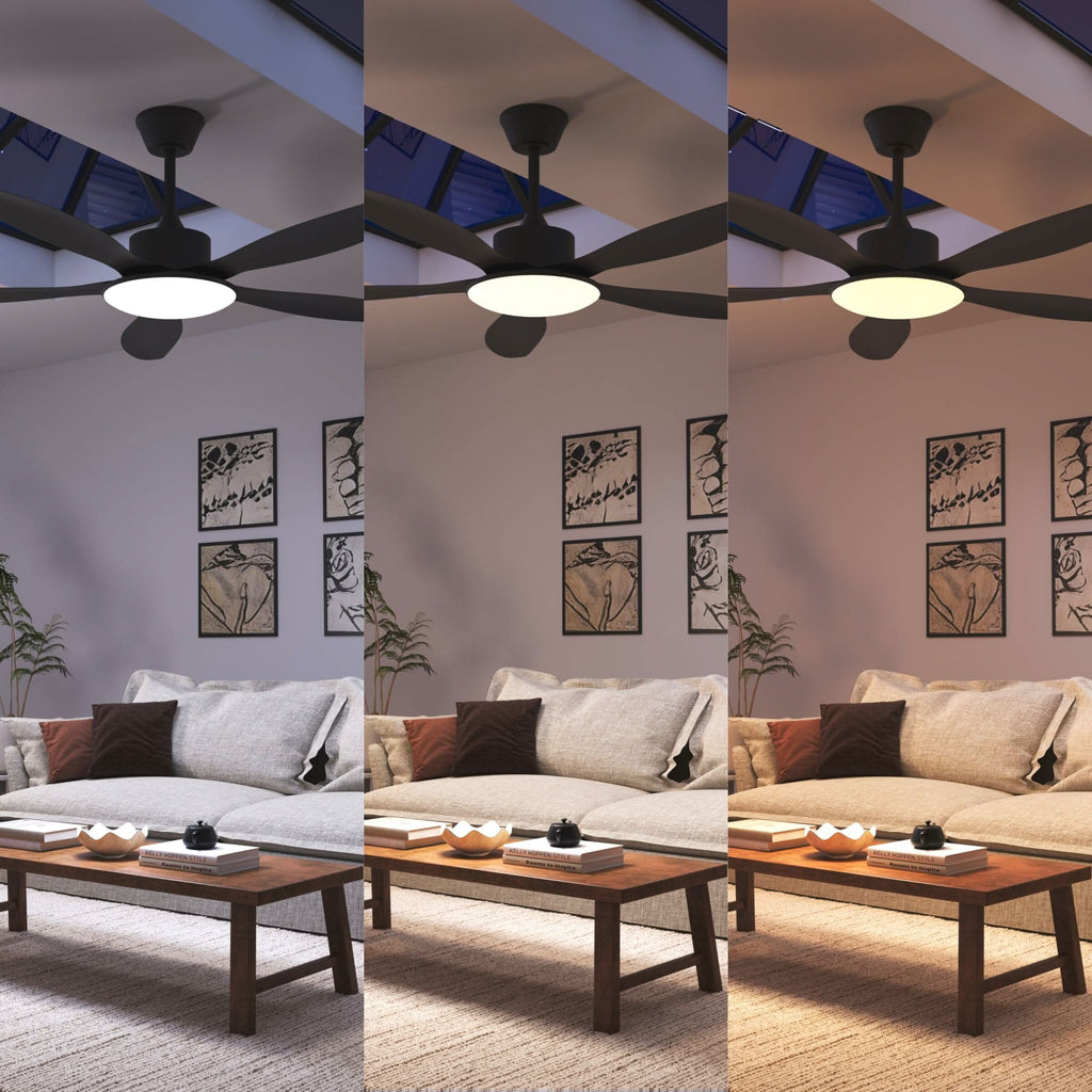 Lightsin 53-inch Modern Ceiling Fan with Light, Silent 5-Blade LED Fan with Remote