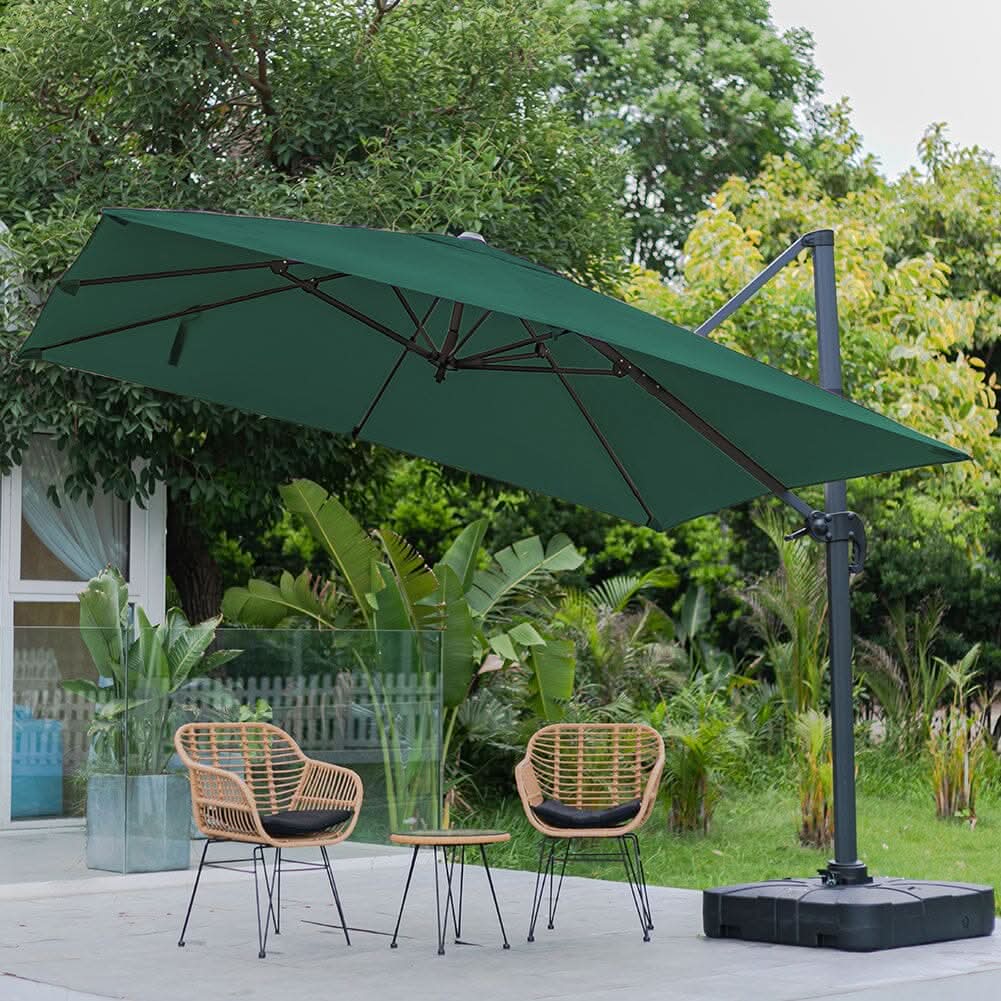 3 x 3 m Square Cantilever Parasol Outdoor Hanging Umbrella for Garden and Patio