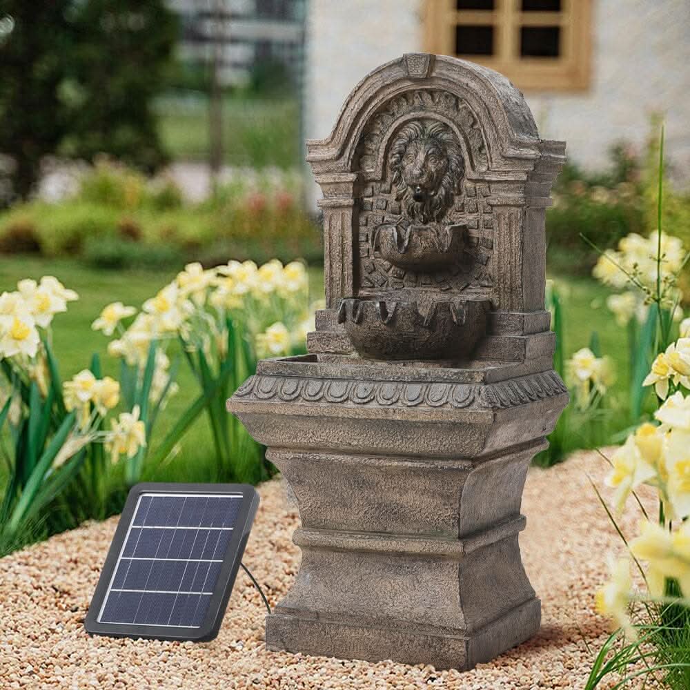 Outdoor Fountain Solar-Powered Water Rockery Decor