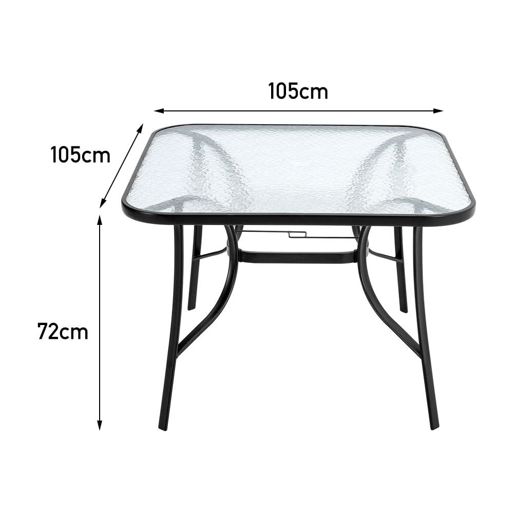 Patio Table Garden Coffee Table Rectangle Dining Table with the Umbrella Stand Hole