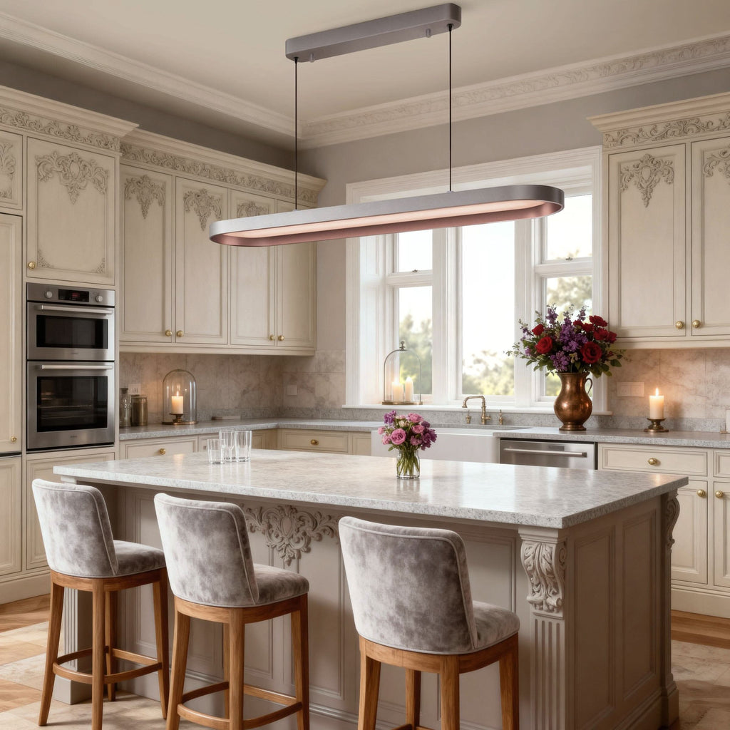 Lightsin Contemporary Gray-Brown Elliptical Dimmable Pendant Light