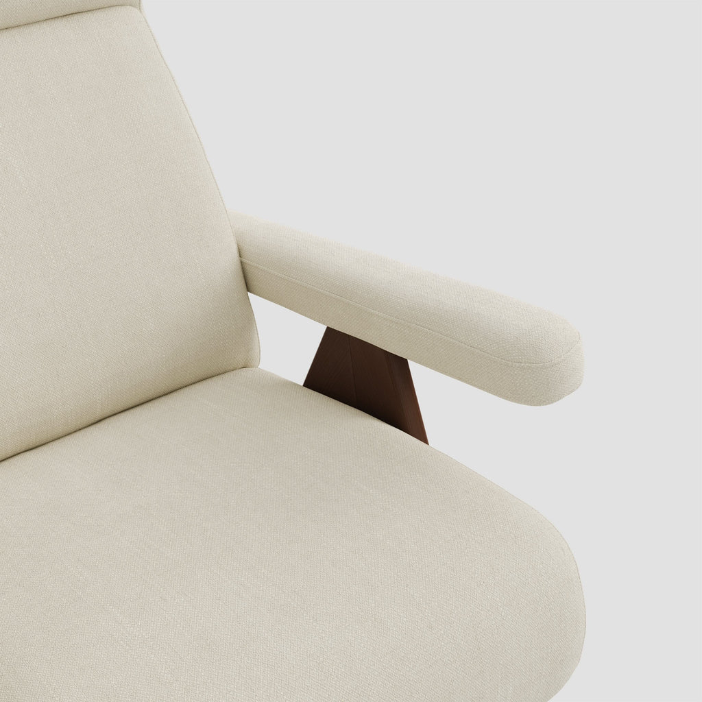 High Back Lounge Chair with Wooden Frame