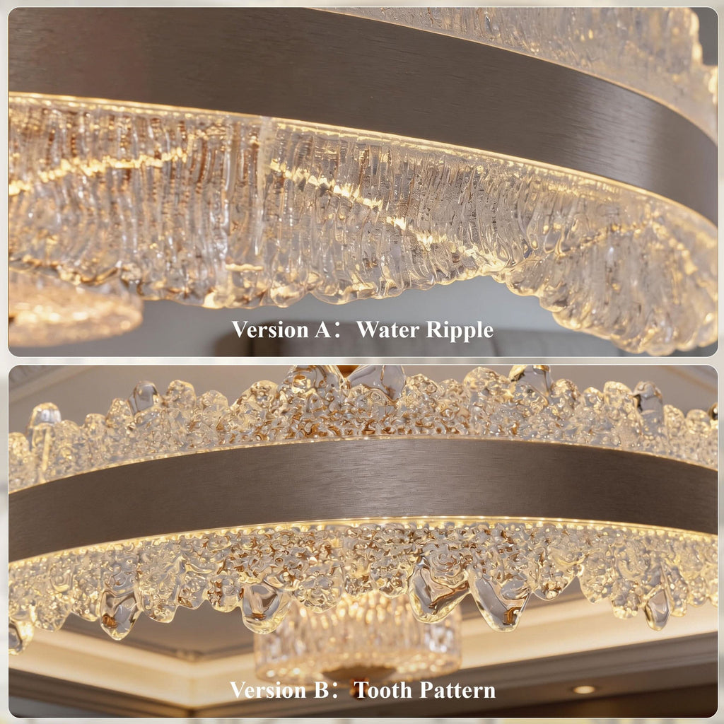 Lightsin Luxury Gold Frame LED Ceiling Fan Light with Retractable Blades