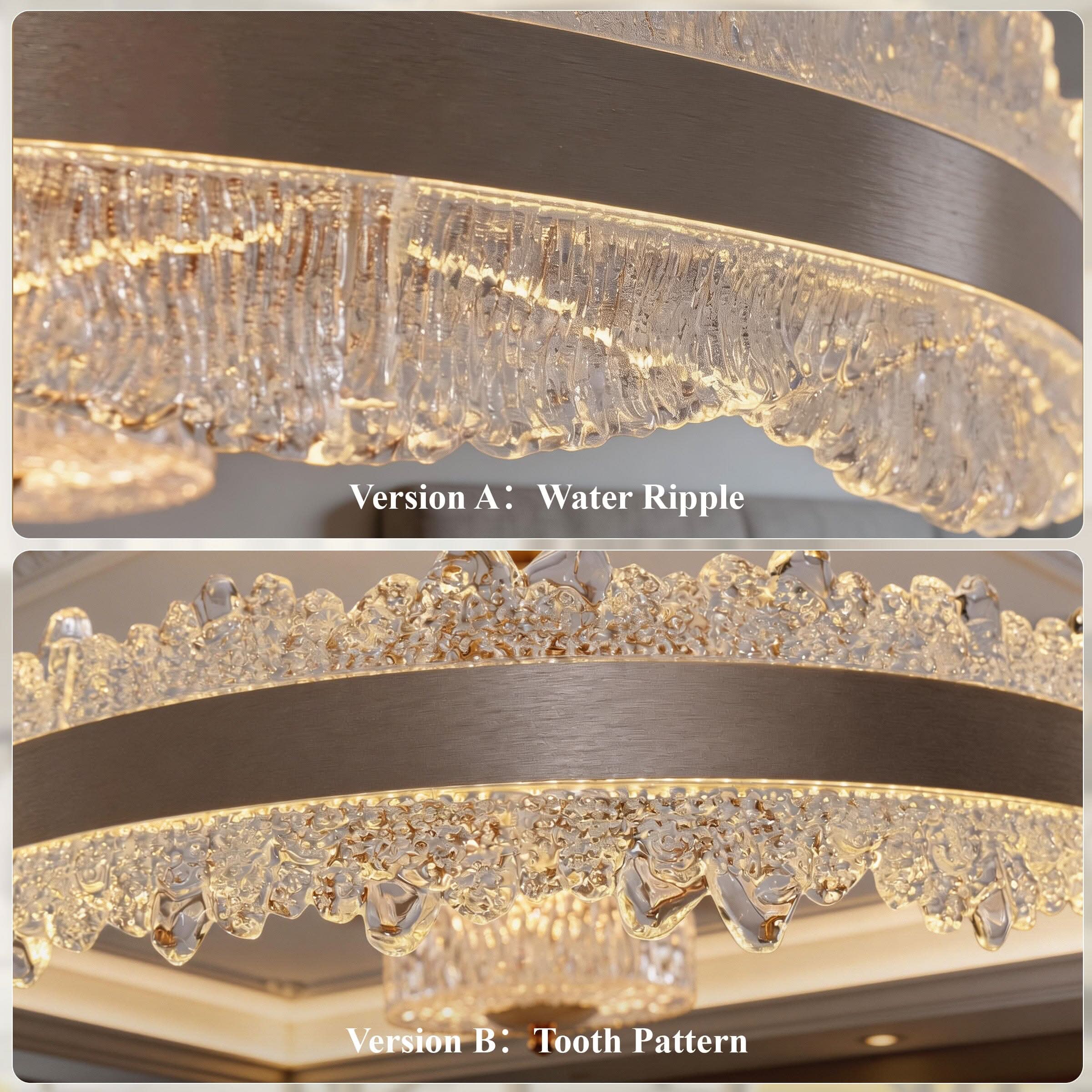 Lightsin Luxury Gold Frame LED Ceiling Fan Light with Retractable Blades
