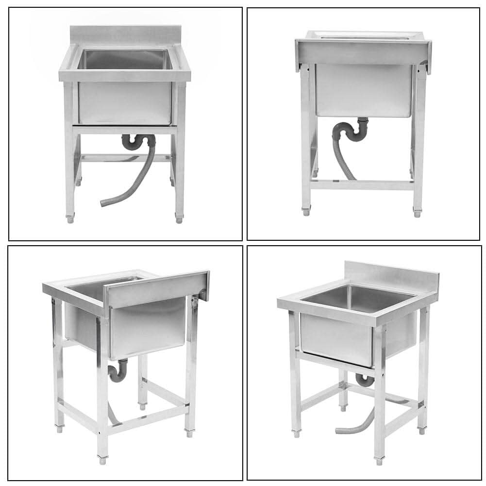 60X60cm W Commercial Kitchen Sink Stainless Steel Wash Basin