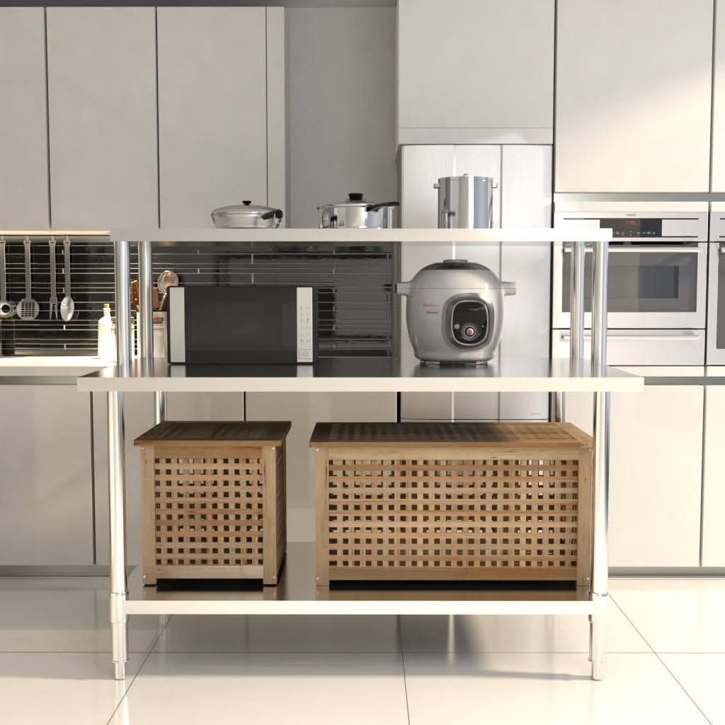 Kitchen Prep Table Over Shelf Single Double Tier Overshelf