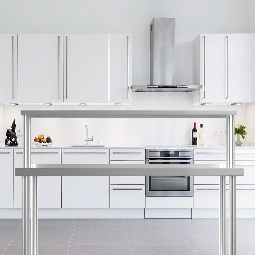 Kitchen Prep Table Over Shelf Single Double Tier Overshelf