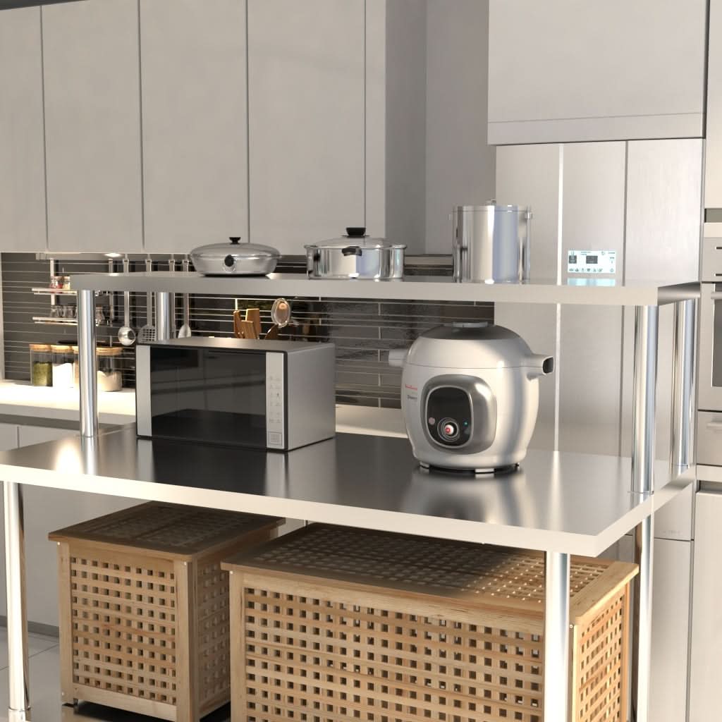 Kitchen Prep Table Over Shelf Single Double Tier Overshelf