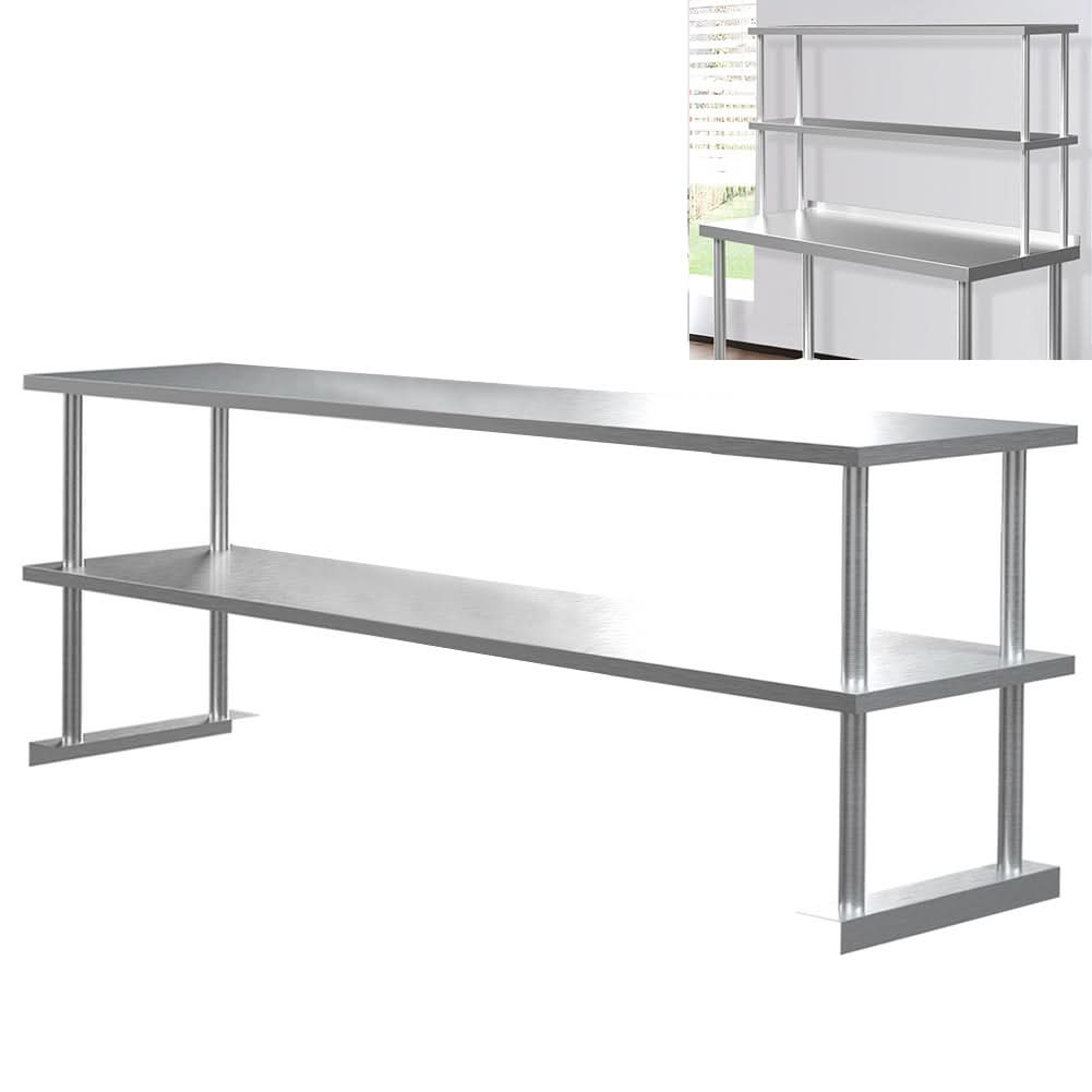 Kitchen Prep Table Over Shelf Single Double Tier Overshelf