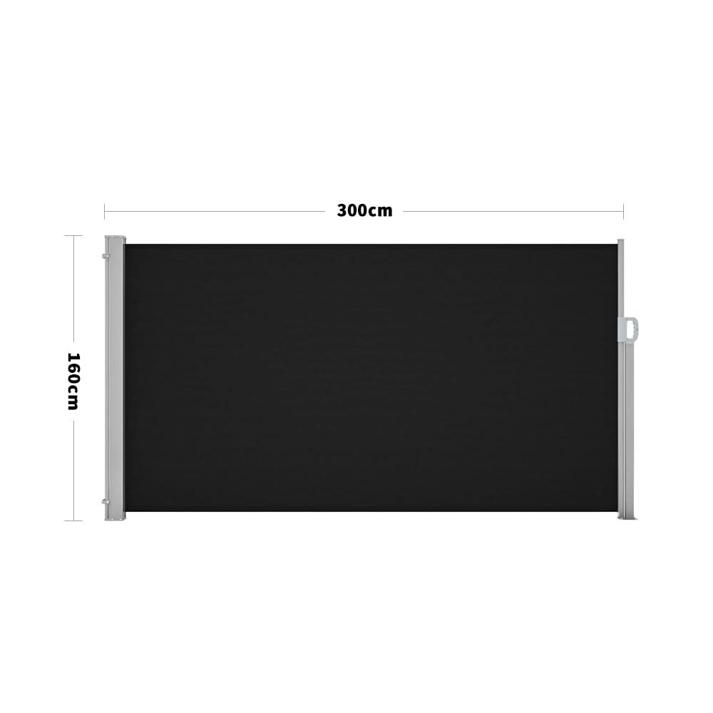 9ft Awning Outdoor Retractable Privacy Side Awning (Grey/Brown)