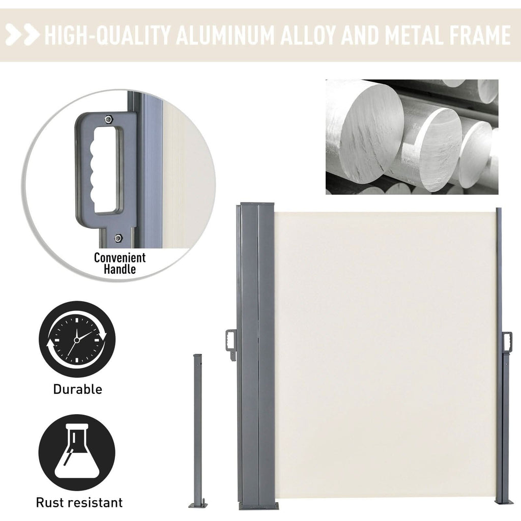 9ft Retractable Double Side Awning - White Water Resistant