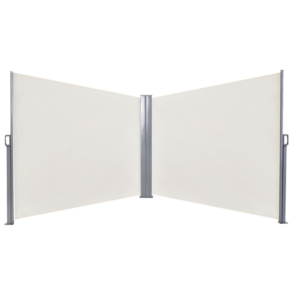 9ft Retractable Double Side Awning - White Water Resistant