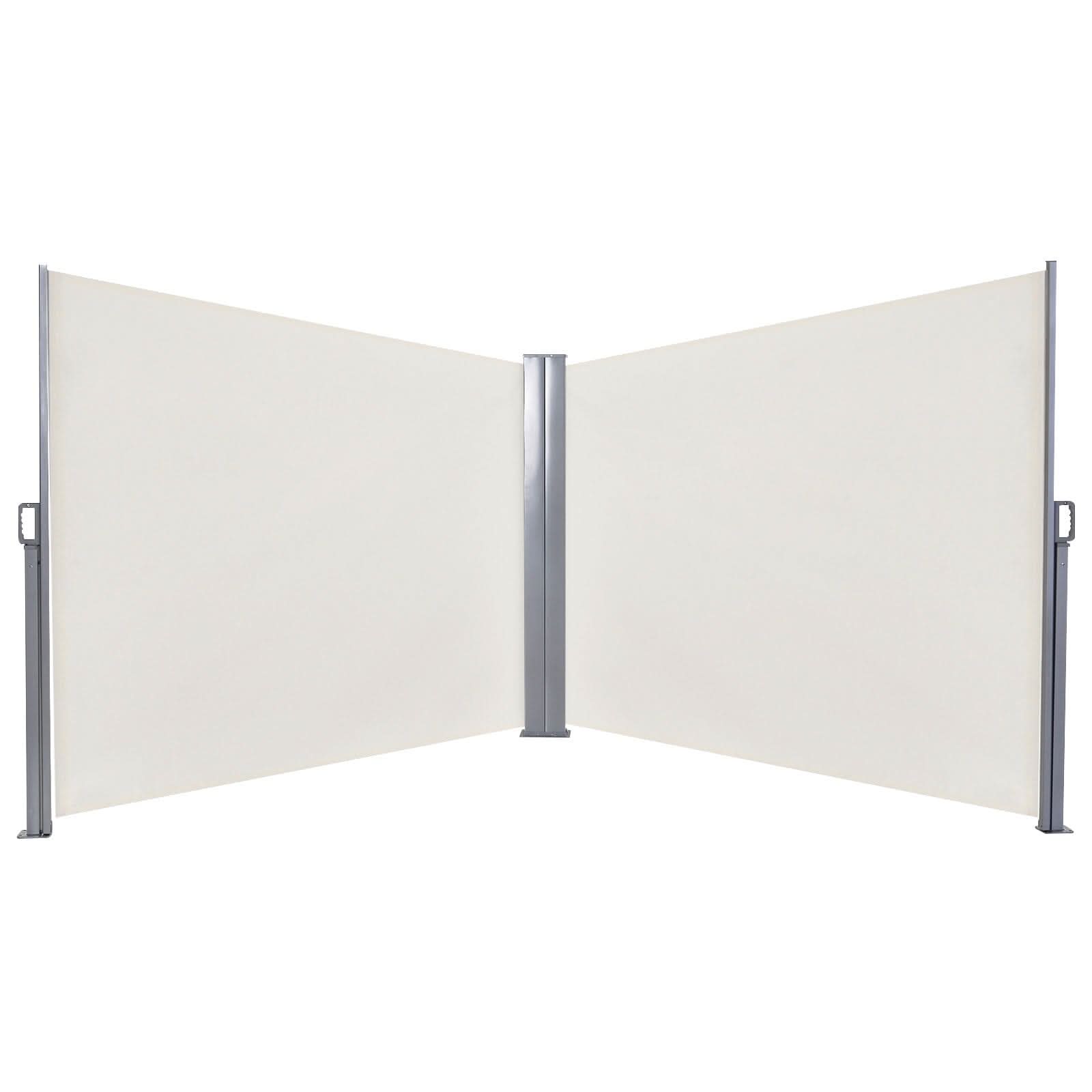 9ft Retractable Double Side Awning - White Water Resistant