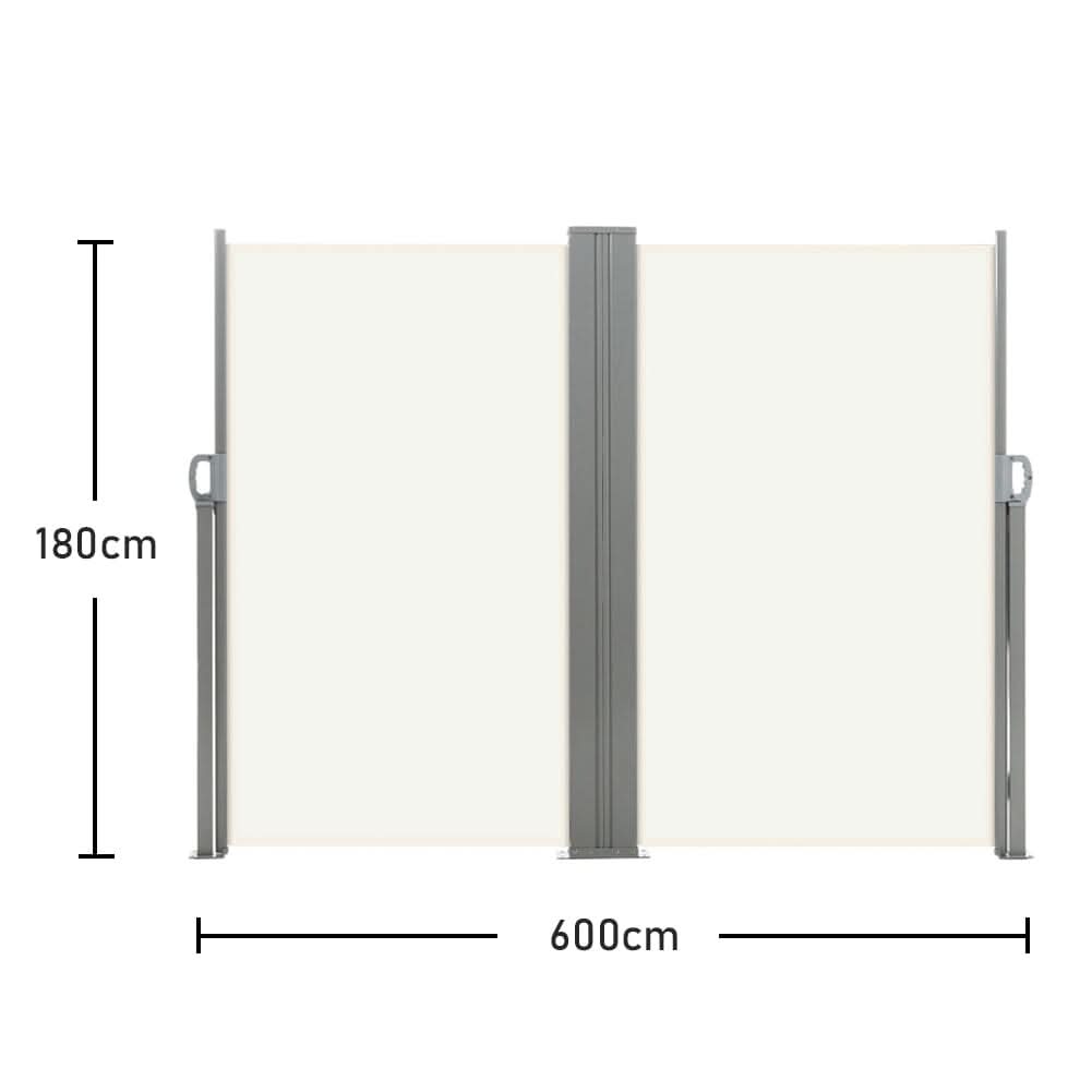 9ft Retractable Double Side Awning - White Water Resistant