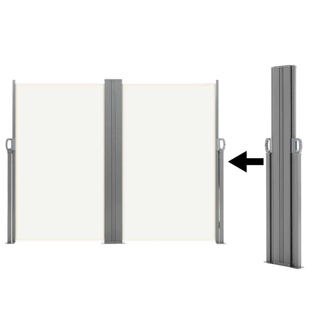 9ft Retractable Double Side Awning - White Water Resistant