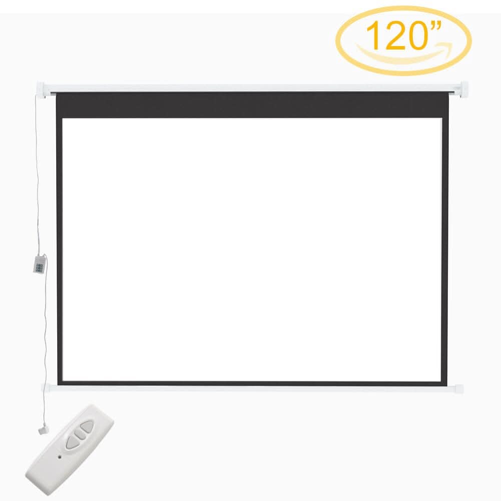 120 Inch Diagonal Electric Projector Screen 4:3 Foldable Anti-Crease