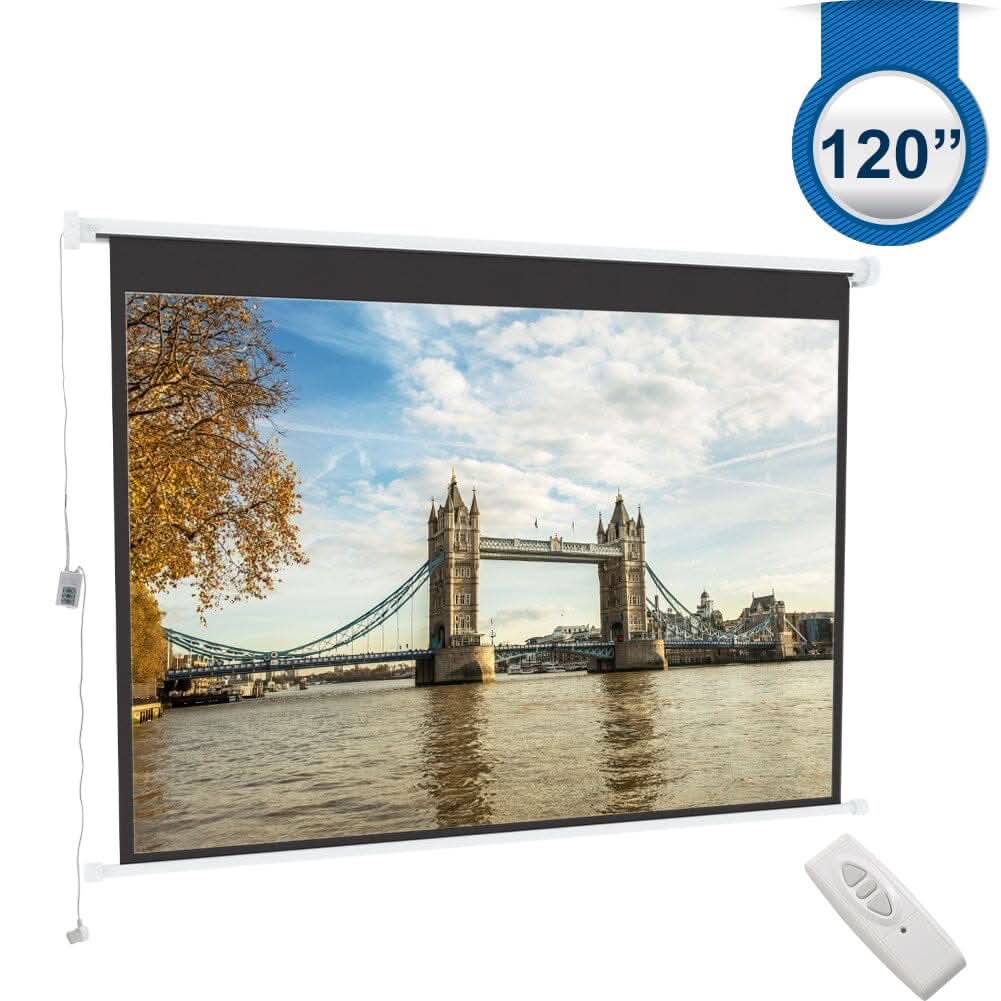 120 Inch Diagonal Electric Projector Screen 4:3 Foldable Anti-Crease