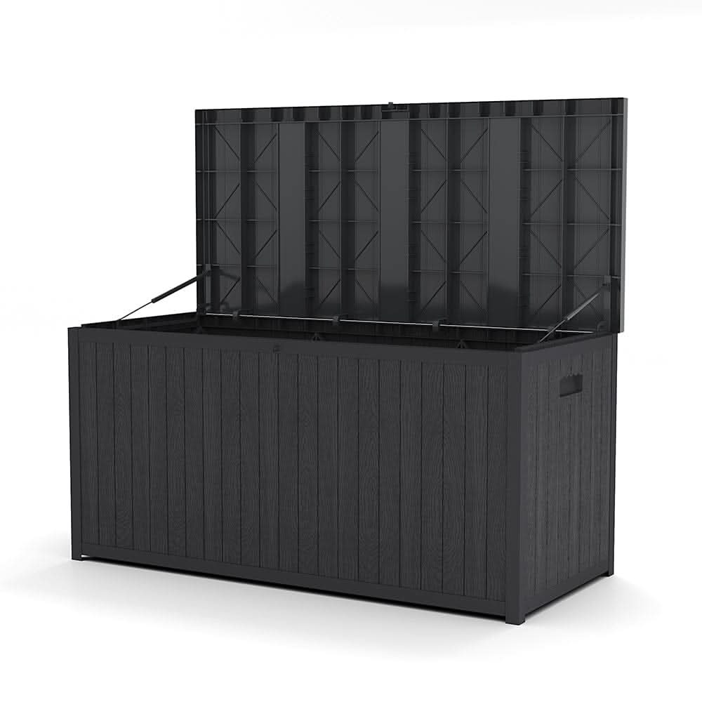 4ft PP Garden Storage Deck Box Large Outdoor Grey/Black