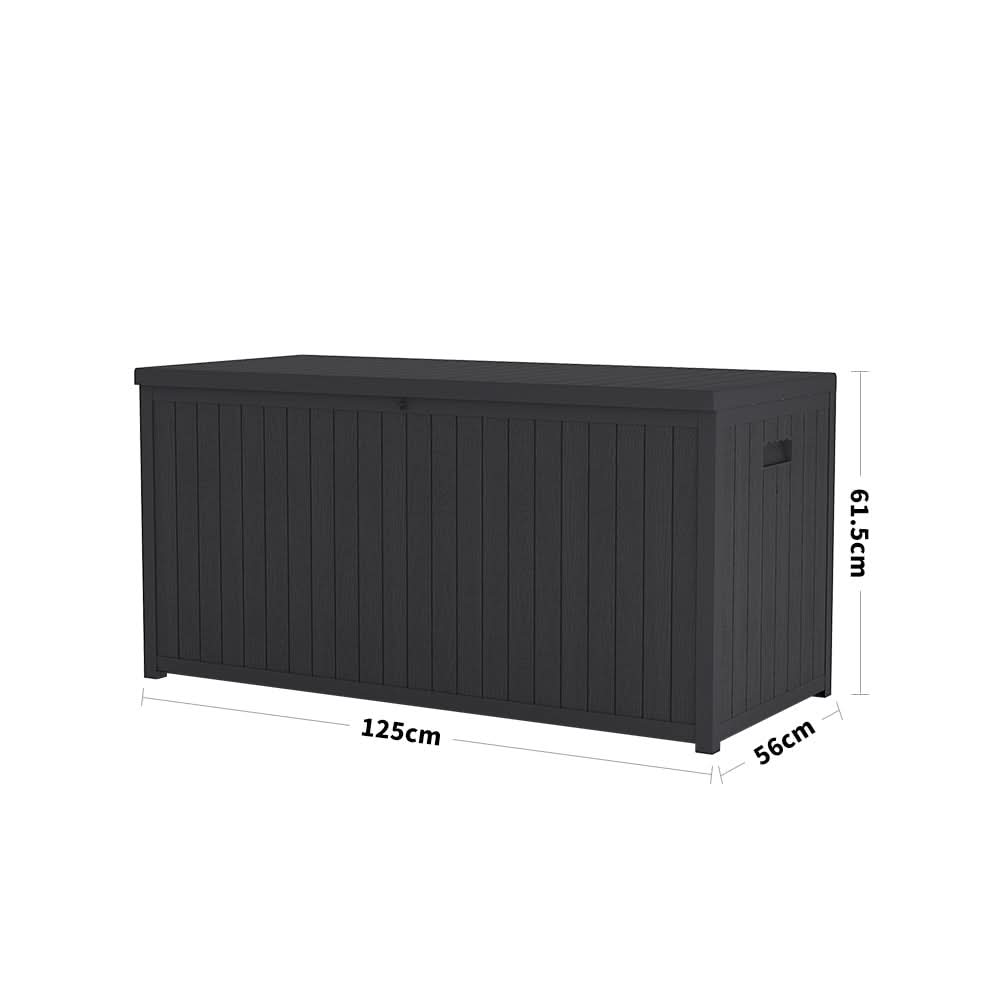 4ft PP Garden Storage Deck Box Outdoor Black Classic