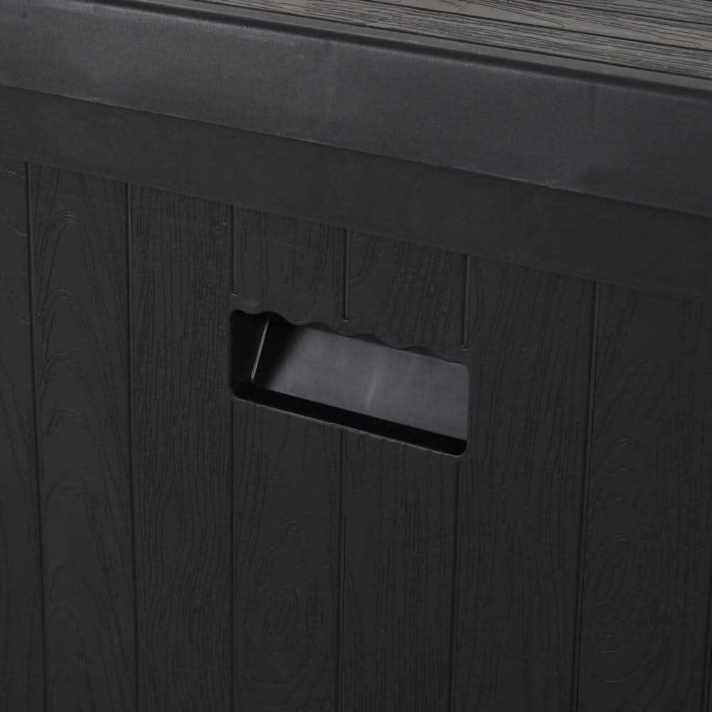 4ft PP Garden Storage Deck Box Outdoor Black Classic
