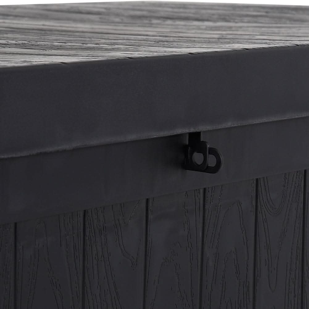 4ft PP Garden Storage Deck Box Outdoor Black Classic