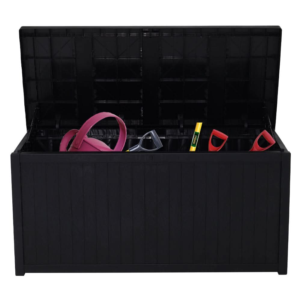 4ft PP Garden Storage Deck Box Outdoor Black Classic