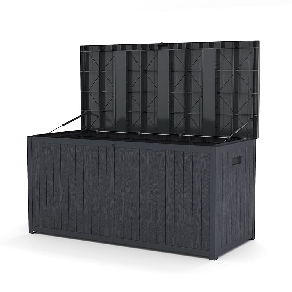 4ft PP Garden Storage Deck Box Large Outdoor Grey/Black