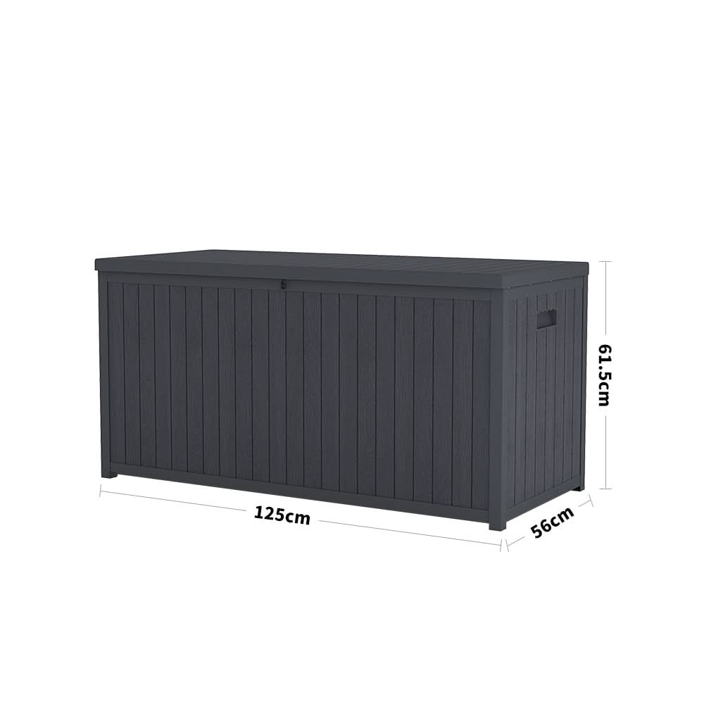 4ft PP Garden Storage Deck Box Large Outdoor Grey/Black