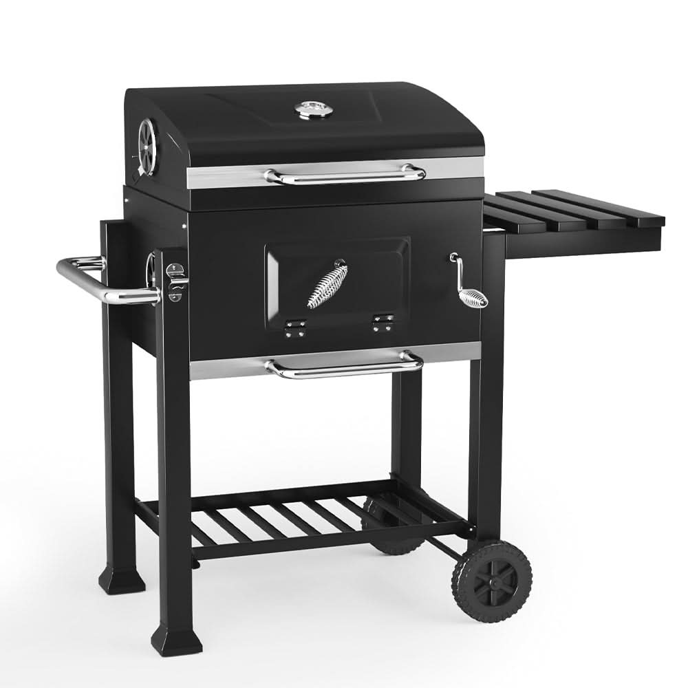3ft Charcoal BBQ Grill Barrel with Side Table
