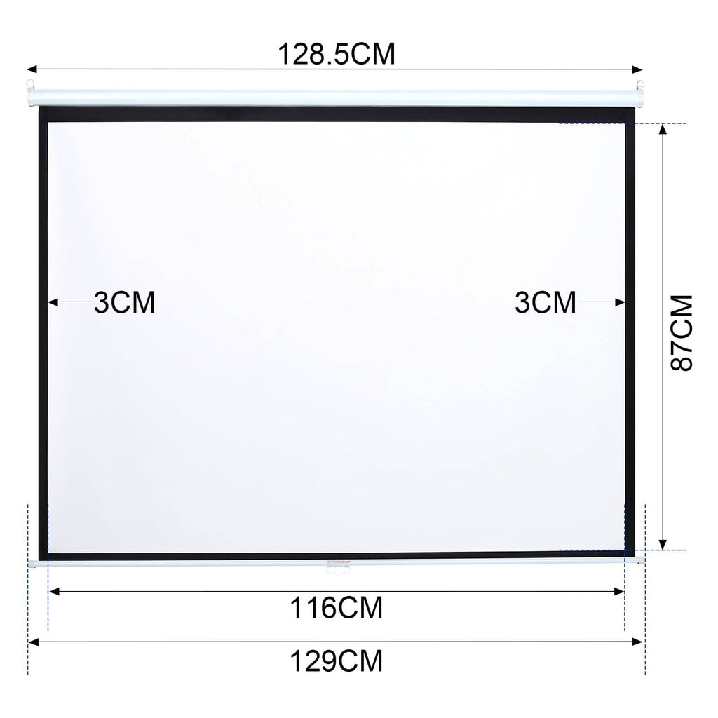 4:3 Manual Pull Down Projector Screen Home Theater Projection Movie Screen