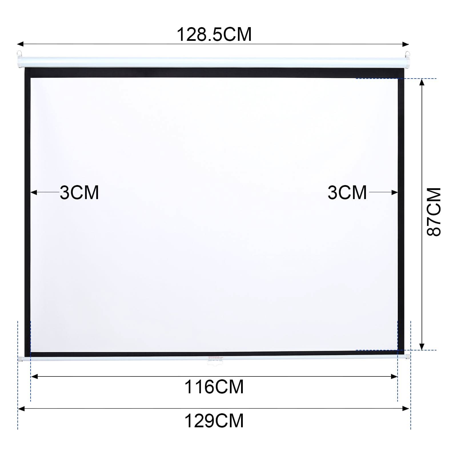 4:3 Manual Pull Down Projector Screen Home Theater Projection Movie Screen