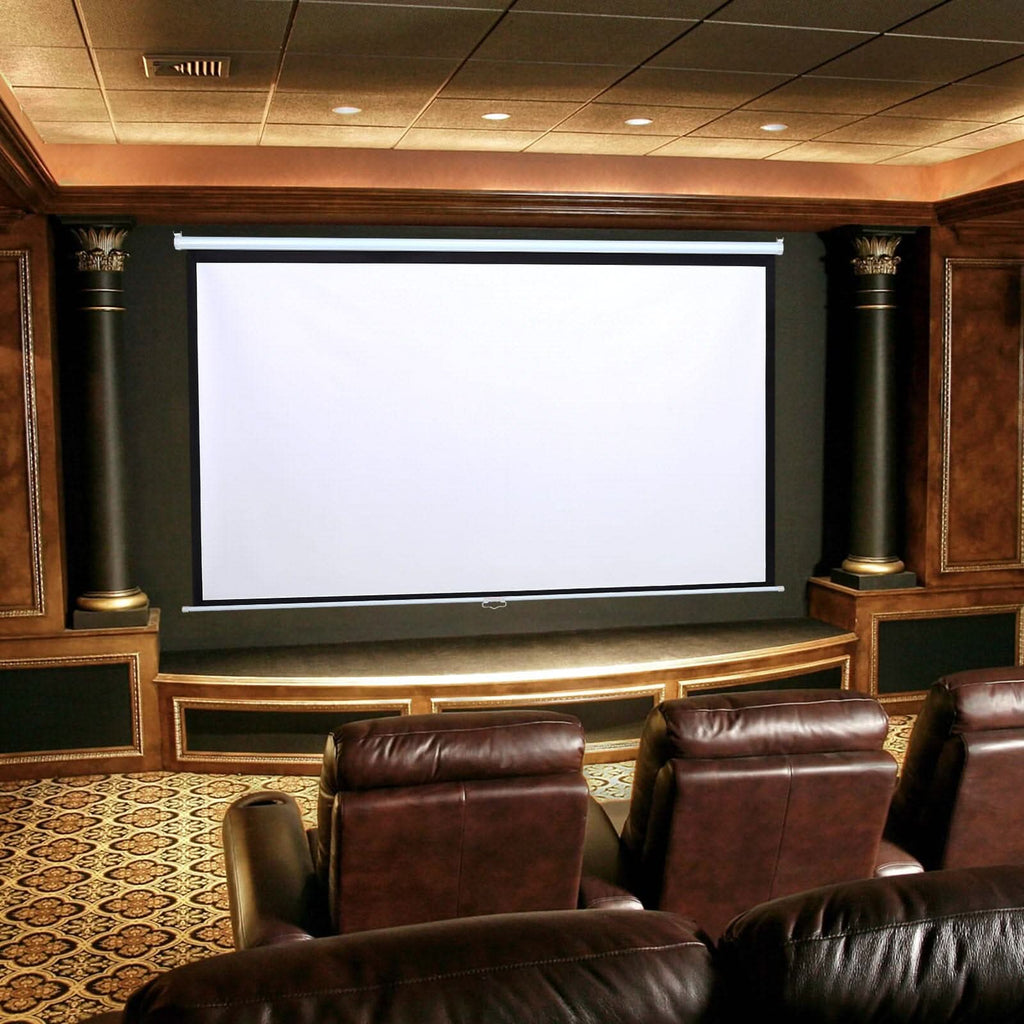 4:3 Manual Pull Down Projector Screen Home Theater Projection Movie Screen