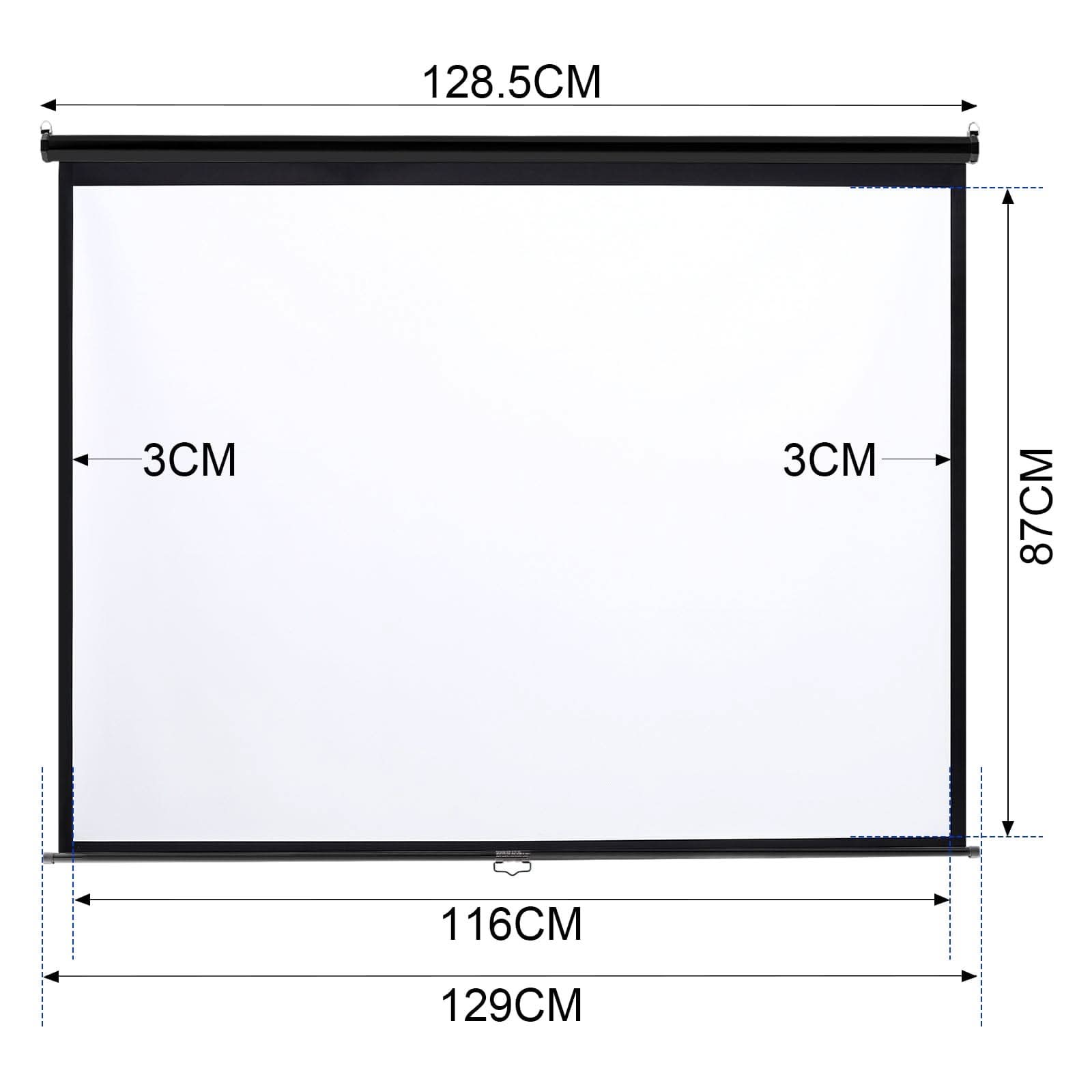 4:3 Projector Screen with Manual Pull Down for Home Theater