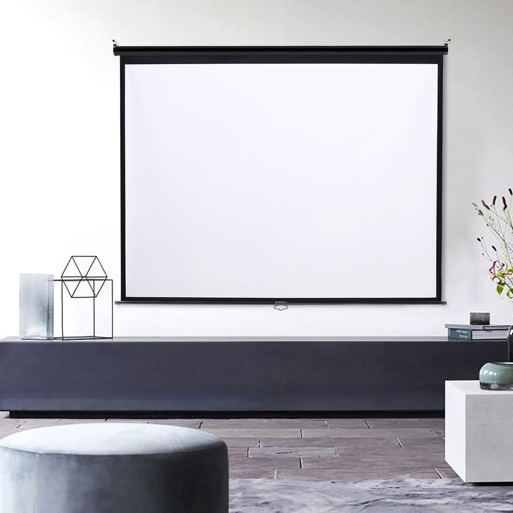 4:3 Projector Screen with Manual Pull Down for Home Theater