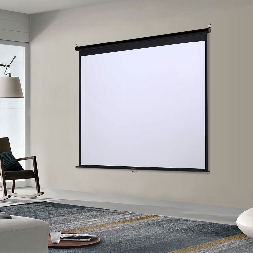 4:3 Projector Screen with Manual Pull Down for Home Theater