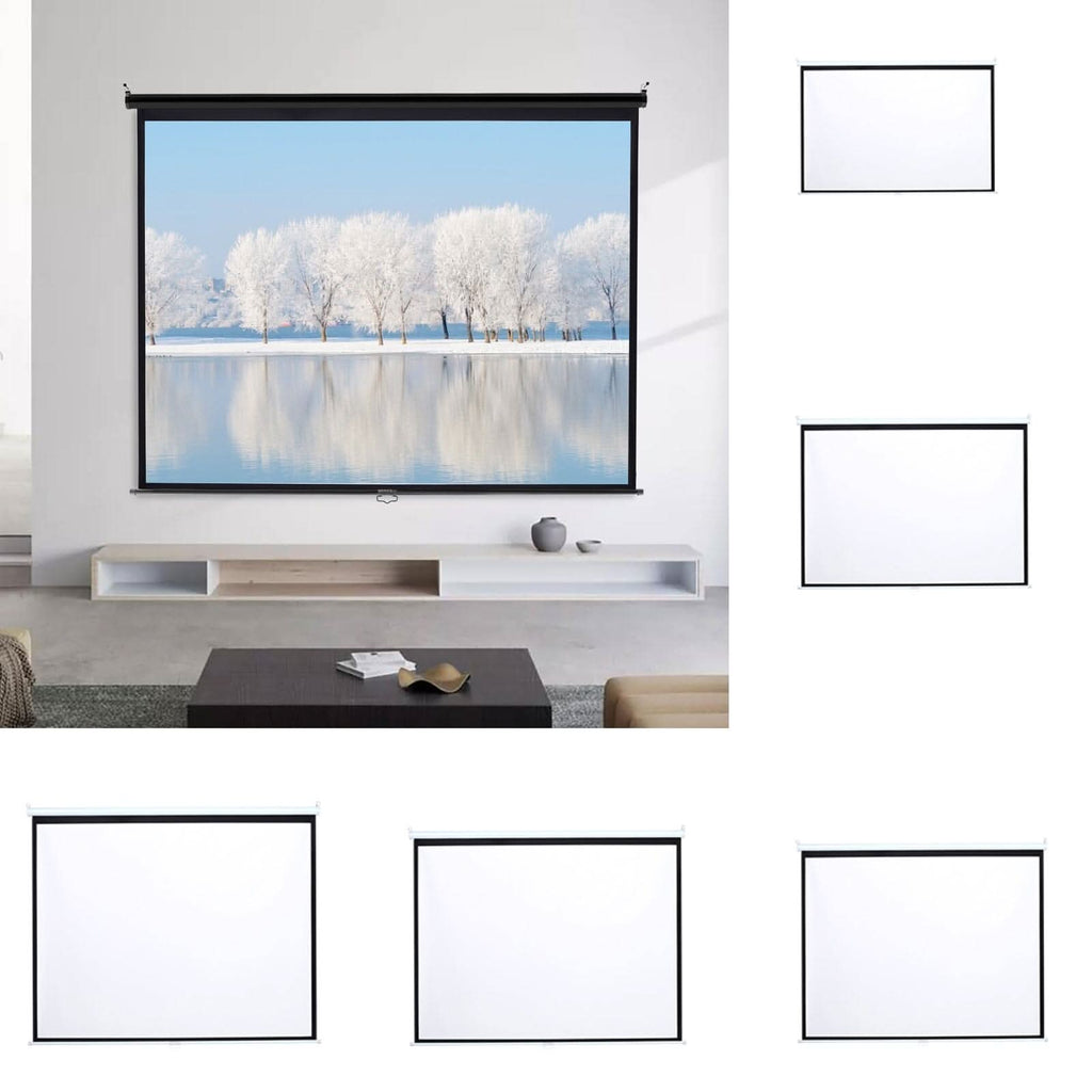 4:3 Projector Screen with Manual Pull Down for Home Theater