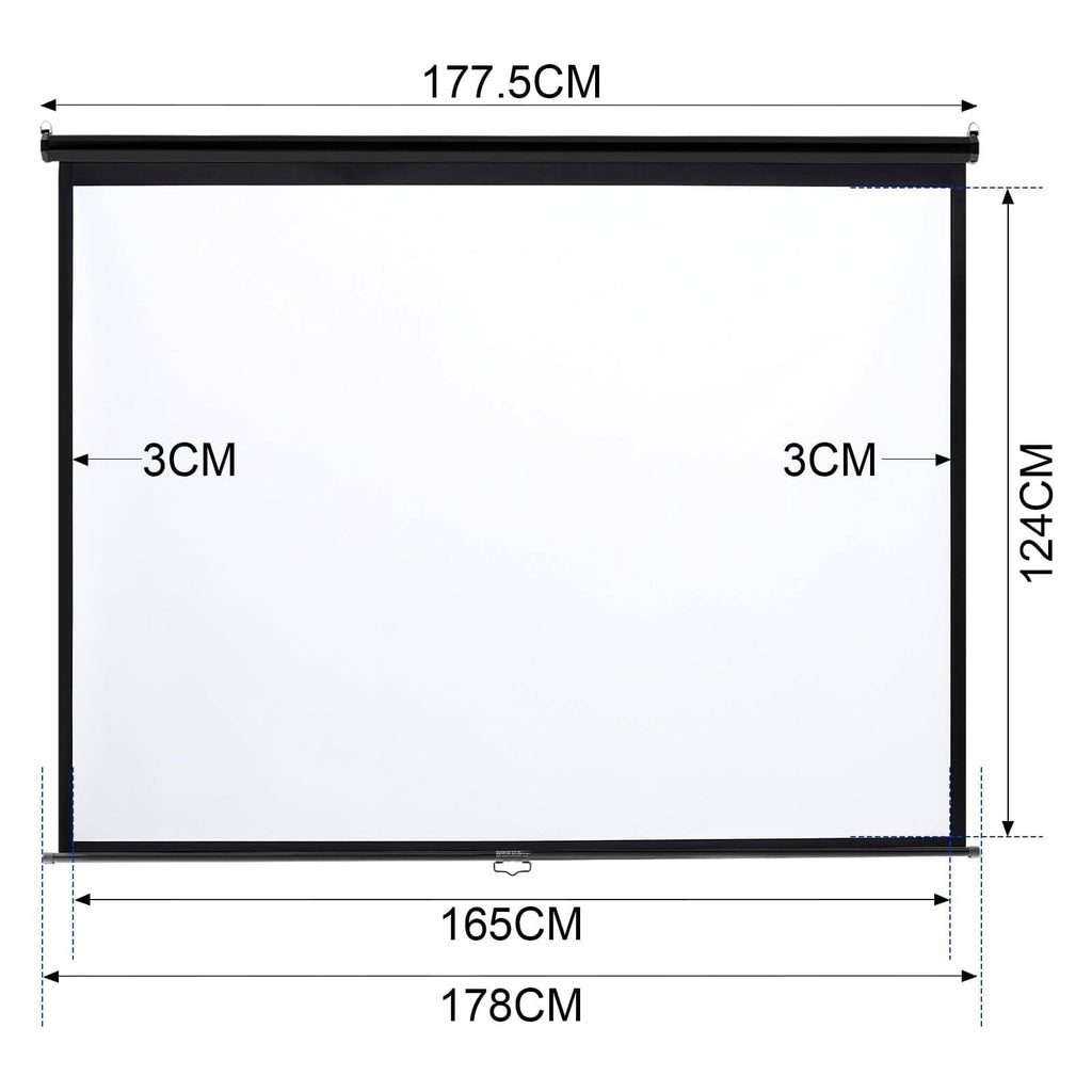 4:3 Projector Screen with Manual Pull Down for Home Theater