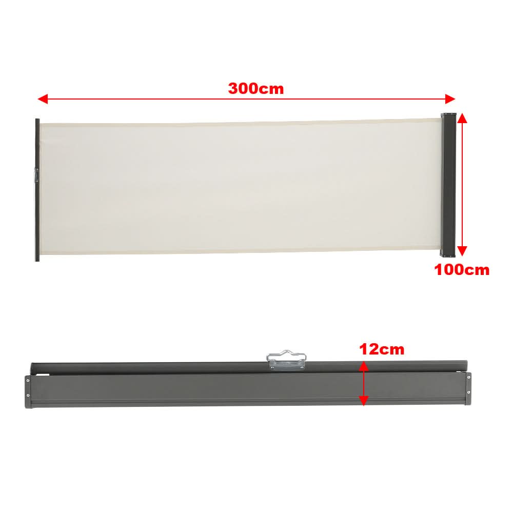 9ft Length Side Awning Retractable Outdoor Privacy Screen