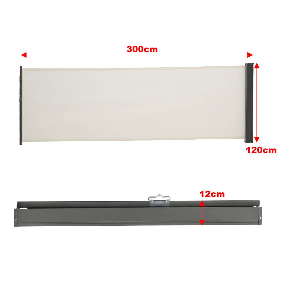 9ft Length Side Awning Retractable Outdoor Privacy Screen