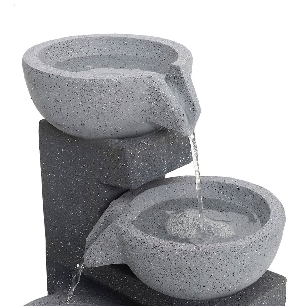 Garden Cascading Fountain Solar LED Light Rockfall Water Feature