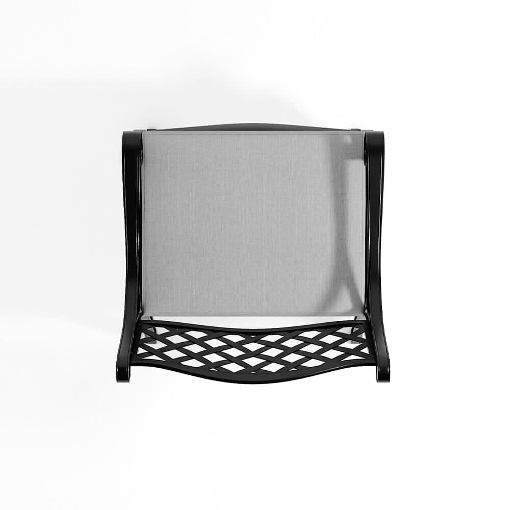 Set of 2 Garden Chairs Cast Aluminium Armchairs with Cushion Black/White