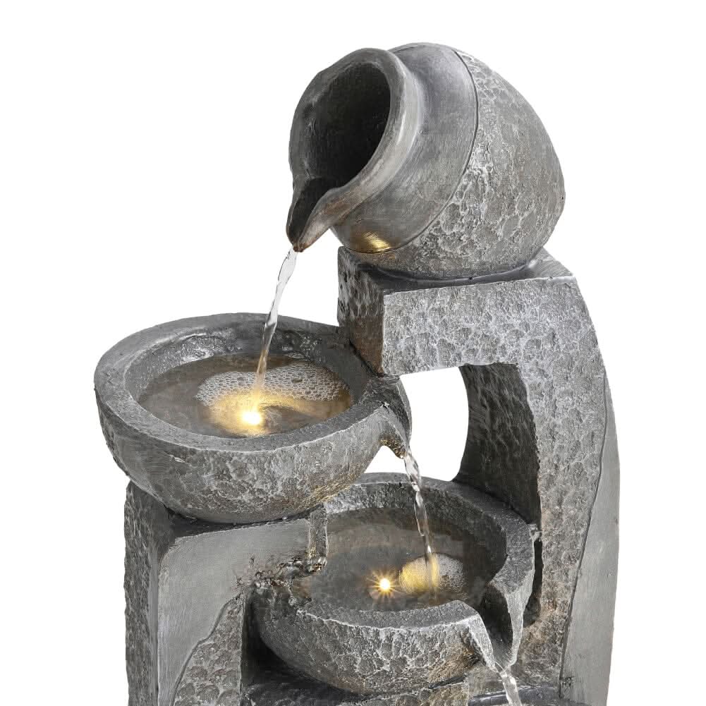 Solar 5-Tier Cascade Water Fountain for Outdoors